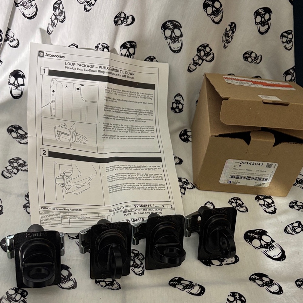 NWT GM Loop Package- Cargo Tie Down Rings Set Of 4 For Installation on GM Trucks